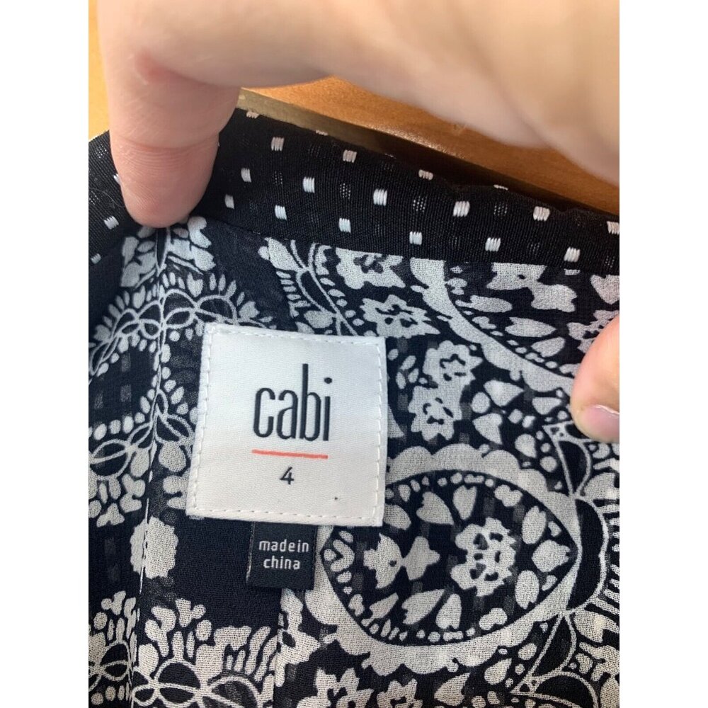 Cabi Women Blazer Suit Jacket Sz 4 Black Polka Dot Modern City Career BizCasual - Picture 7 of 12